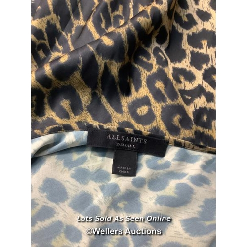 8159 - RRP: 229 - ALL SAINTS HERA LEPPO DRESS / XS / BLACK|LEOPARD / DAMAGED TAG