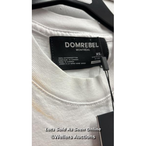 8169 - RRP: 150 DOMREBEL TEE CREW SHORT SLEEVE LUXURY BRANDS / XS / IVORY / MAKE - UP STAINS ON NECK