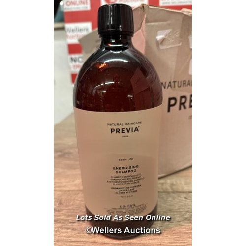 2459 - 6X NEW PREVIA ITALIAN NATURAL HAIRCARE - ENERGISING SHAMPOO - 1000ML