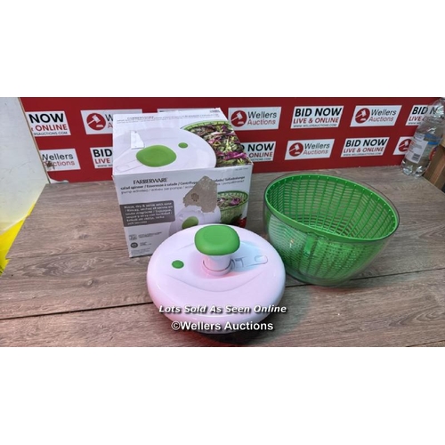 4013 - FARBERWARE PUMP ACTIVATED SALAD SPINNER / DENTED / SEE IMAGES / E24