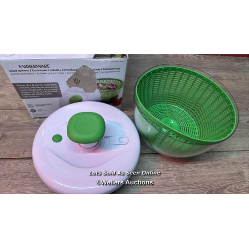 4013 - FARBERWARE PUMP ACTIVATED SALAD SPINNER / DENTED / SEE IMAGES / E24