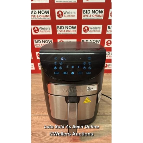 4025 - GOURMIA 6.7L DIGITIAL AIR FRYER / POWERS UP / HEAVY SIGNS OF USE / SEE IMAGES / E25