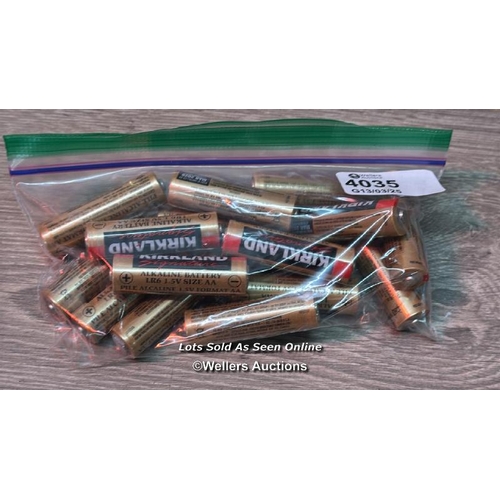 4035 - KIRKLAND AA BATTERIES / MINIMAL SIGNS OF USE / SEE IMAGES / E18