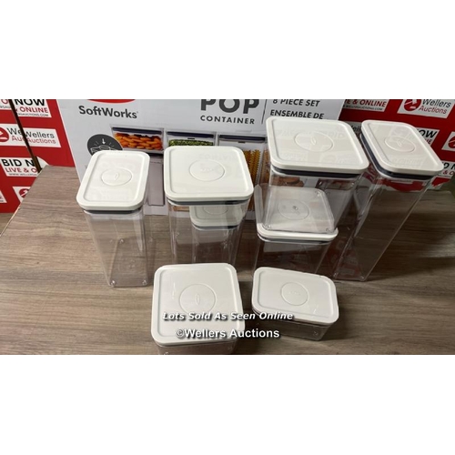 4036 - OXO SOFTWORKS 8-PIECE POP CONTAINER SET / MINIMAL SIGNS OF USE / SEE IMAGES / E1