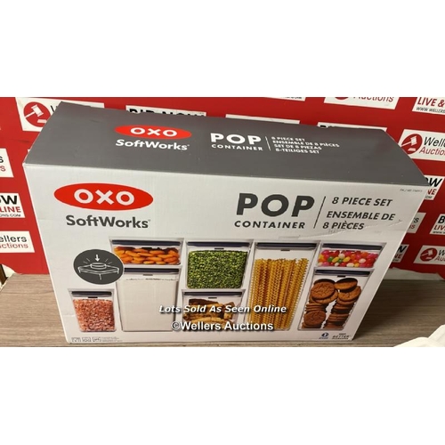 4036 - OXO SOFTWORKS 8-PIECE POP CONTAINER SET / MINIMAL SIGNS OF USE / SEE IMAGES / E1