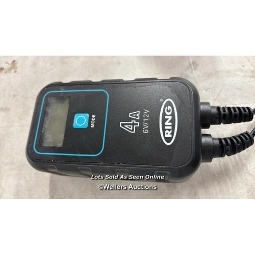 RING AUTOMOTIVE RSC904-4A SMART CAR BATTERY CHARGER, 6V & 12V BATTERY ...