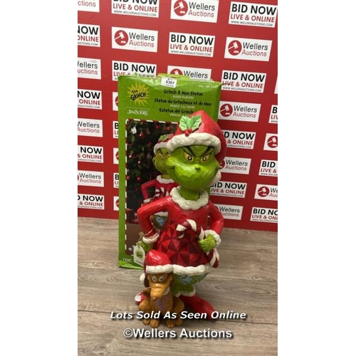 6044 - 20 INCH (51CM) GRINCH AND MAX HAND PAINTED STATUE BY JIM SHORE / SIGNS OF USE / DAMAGED / SEE IMAGES... 