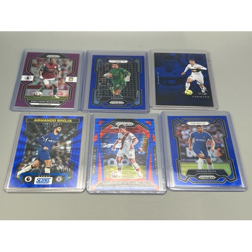 11 - Eleven Panini limited edition Football trading cards including Jack Grealish, Harry Maguire and Thia... 