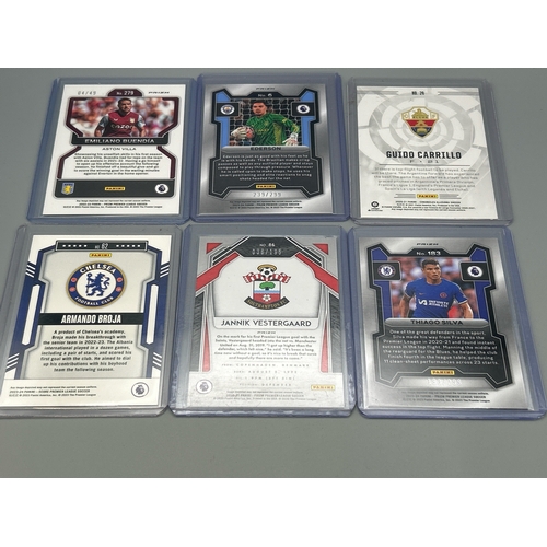 11 - Eleven Panini limited edition Football trading cards including Jack Grealish, Harry Maguire and Thia... 