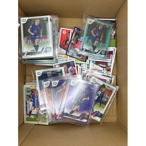 17 - A small quantity of Woman's Football cards and stickers including three limited edition cards. Viewi... 