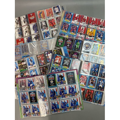 20 - A large collection of assorted football cards in seven folders mainly Match Attax and with chrome ca... 