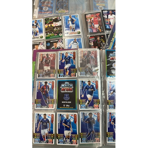 20 - A large collection of assorted football cards in seven folders mainly Match Attax and with chrome ca... 