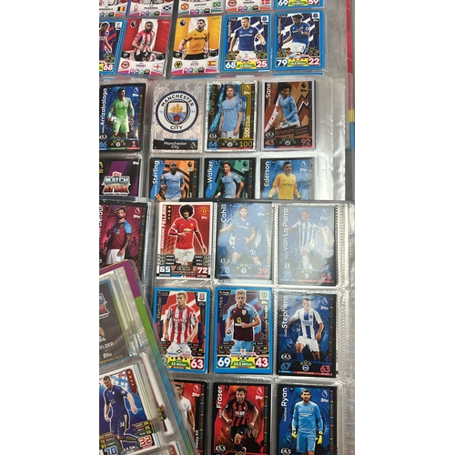 20 - A large collection of assorted football cards in seven folders mainly Match Attax and with chrome ca... 