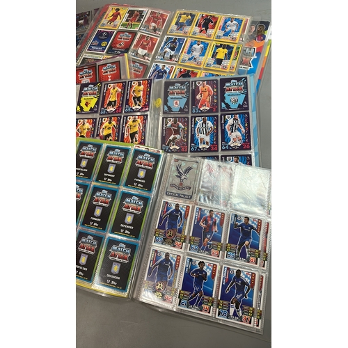 21 - A large collection of assorted football cards in seven folders mainly Match Attax with chrome cards.... 