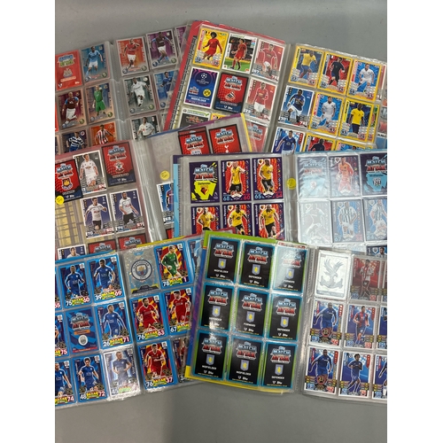 21 - A large collection of assorted football cards in seven folders mainly Match Attax with chrome cards.... 