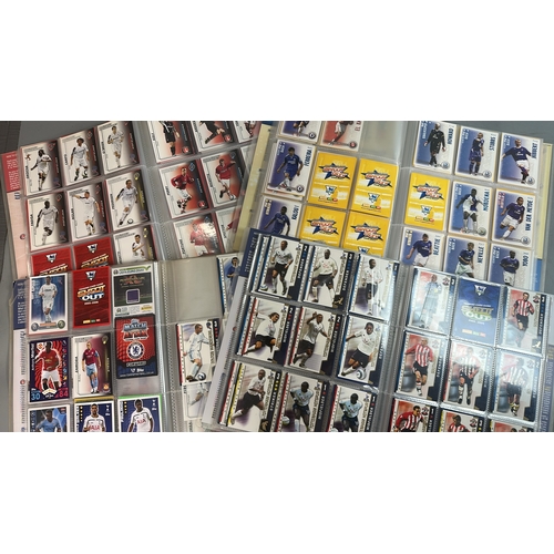 22 - A large collection of assorted football cards in four folders mainly Topps Shoot Out. Viewing recomm... 