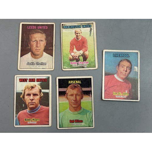 31 - Approx. 165  A & B C Football cards from 1970 including Bobby Moore no. 242, Ian St. John no.74, Bob... 