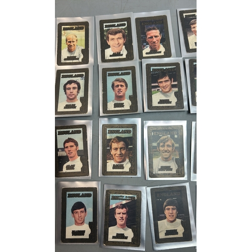 32 - 1970 A & B C World Cup England Team trading cards including Bobby Moore and Bobby Charlton (28) with... 