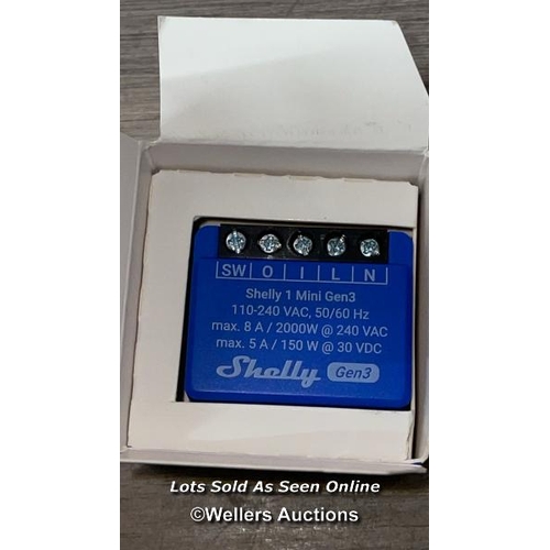 8038 - SHELLY 1 MINI GEN3, WIFI & BLUETOOTH SMART SWITCH RELAY, 1 CHANNEL, 8A, HOME AUTOMATION, DRY CONTACT... 