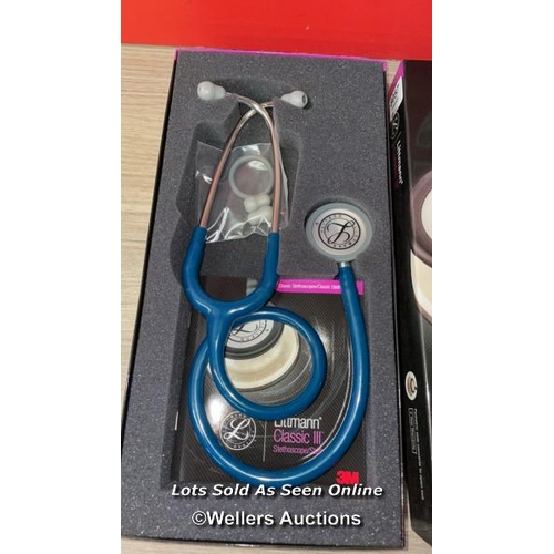 8057 - 3M LITTMANN CLASSIC III MONITORING STETHOSCOPE, CARIBBEAN BLUE TUBE, 69 CM, 5623 / C30-C32