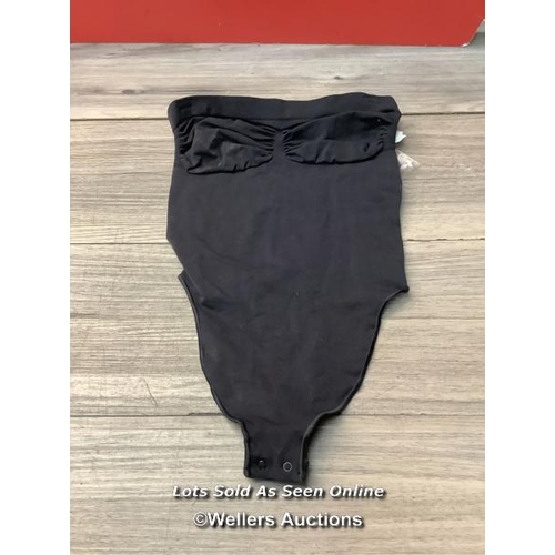 8127 - SKIMS SEAMLESS STRAPLESS THONG BODYSUIT / ONYX / XL / POSSIBLY PRE-OWNED - SEE IMAGES / G60