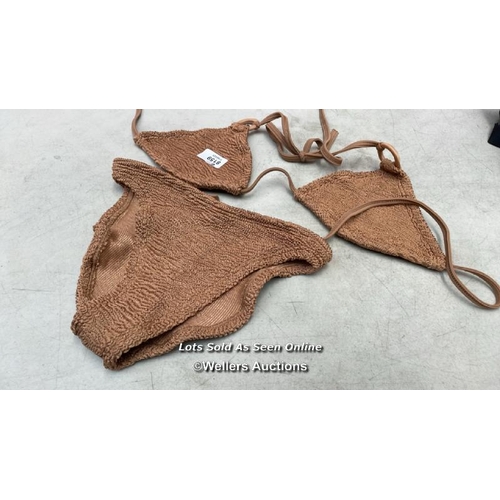 8159 - HUNZA G EVA BIKINI / METALLIC COCOA / ONE SIZE / SEE IMAGES / G64