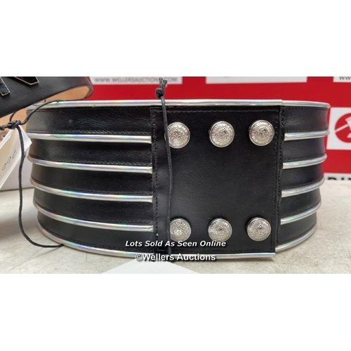 8162 - BALMAIN HIGH WAIST BELT SET / RF1W410 / ONE POPPER FASTENER IS DAMAGED / NEW / G64