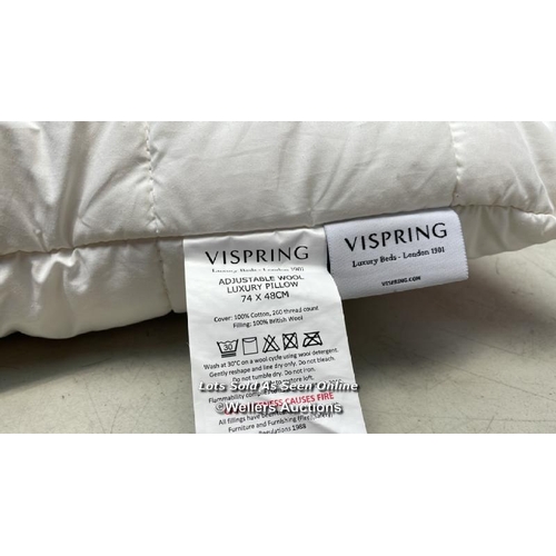 8165 - VISPRING WOOL PILLOW / 74X48CM / APPEARS NEW, WITHOUT BOX / G65