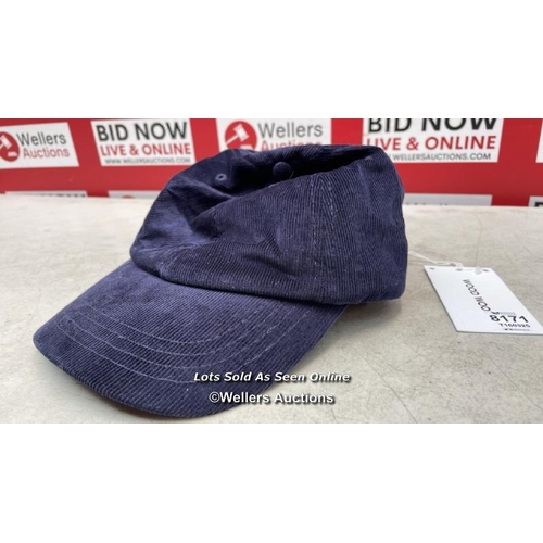 8171 - RRP: 80 - WOOD WOOD HAT CAP CORDUROY / ONE SIZE /  NAVY / APPEARS NEW WITH TAGS / G61