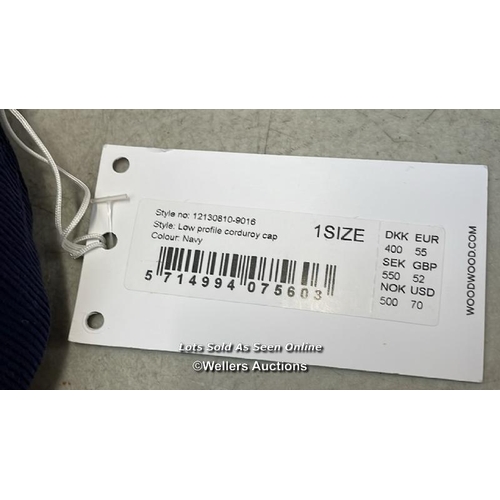 8171 - RRP: 80 - WOOD WOOD HAT CAP CORDUROY / ONE SIZE /  NAVY / APPEARS NEW WITH TAGS / G61