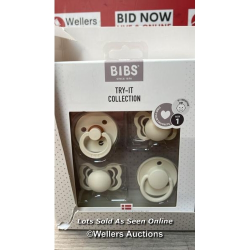 8220 - RRP: 44.95 - BIBS NEW BORN BUNDLE / ONE SIZE / IVORY / APPEARS NEW OPEN BOX / G69