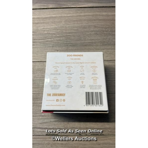 8239 - RRP:69.95 - ZOOF UNICORN CAMERA ZOO FRIENDS / SLIGHTLY MARKED / NO CHARGING CABLE / G70