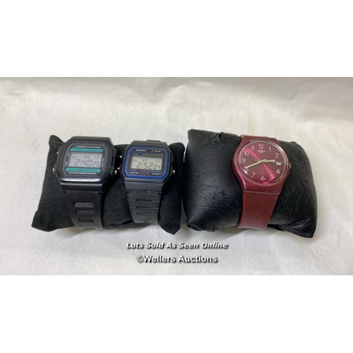 9733 - WATCH X3 INC. CASIO F-91W, CASIO ILLUMINATOR W-86, SWATCH V8