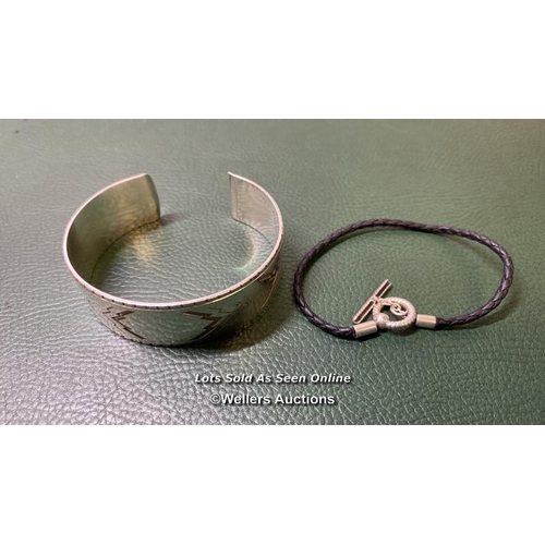 9741 - SILVER X2 INC. PANDORA LEATHER BRACELET, BRACELET