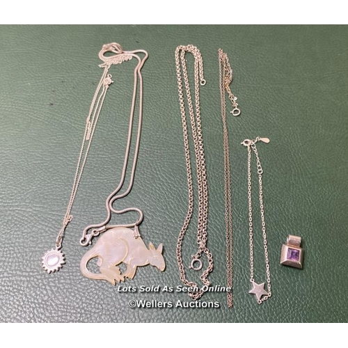 9747 - SILVER X6 INC. PURPLE PINGENT, STAR BRACELET, NECKLACE, CHAIN NECKLACE, NECKLACE WIT KANGURU PINGENT... 