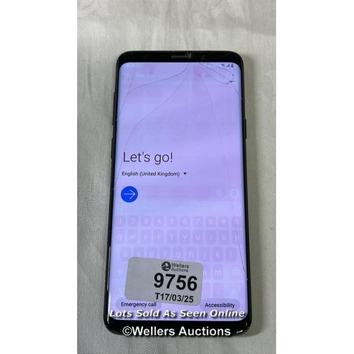 9756 - SAMSUNG GALAXY S9+ DUAL/ SM-G965F/ MIDNIGHT BLACK/128GB/ IMEI-355327090623115 (GOOGLE ACCOUNT UNLOCK... 