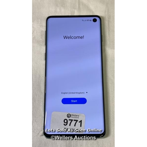 9771 - SAMSUNG GALAXY S10 DUAL/ SM-G973F/ PRISM GREEN/128GB/ IMEI-351910108925582 (GOOGLE ACCOUNT UNLOCKED)