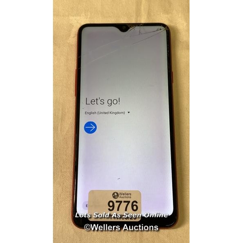 9776 - SAMSUNG GALAXY A20S DUAL/ SM-A207F/ RED/ IMEI-352233111663341 (GOOGLE ACCOUNT LOCKED)(SCREEN DAMAGED... 