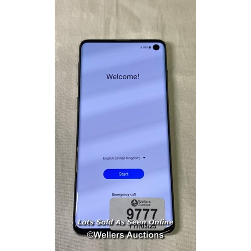 9777 - SAMSUNG GALAXY S10 DUAL/ SM-G973F/ PRISM WHITE/ IMEI-356127109144296 (GOOGLE ACCOUNT LOCKED)