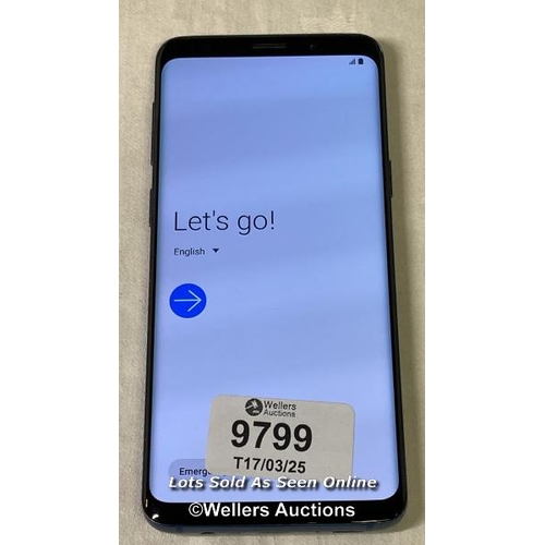 9799 - SAMSUNG GALAXY S9/ SM-G960U/ MIDNIGHT BLACK/ IMEI-35528092829300 (GOOGLE ACCOUNT LOCKED)