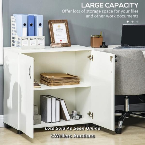8008 - RRP: 109.99 - VINSETTO TWO-TIER LOCKING OFFICE STORAGE CABINET / BOXED / NOT FULLY CHECKED / SEE IMA... 