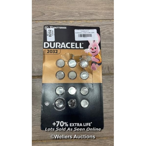 8232 - DURACELL 2032 COIN 12PK   / SEE IMAGES / 31