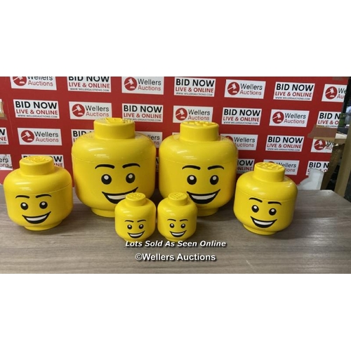 8252 - LEGO STORAGE HEAD ULTIMATE 6 PIECE SET / MINIMAL IF ANY SIGNS OF USE  / C33