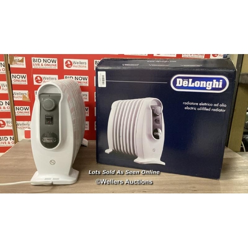 8275 - DELONGHI TRNS0808M 800W OIL FILLED SMALL RADIATOR / POWERS UP / MINIMAL SIGNS OF USE / C6