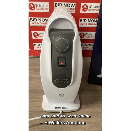 8275 - DELONGHI TRNS0808M 800W OIL FILLED SMALL RADIATOR / POWERS UP / MINIMAL SIGNS OF USE / C6