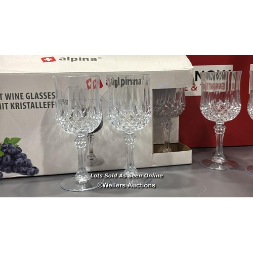 5012 - ALPINA PLASTIC WINE GLASSES SET OF 6-200ML PLASTIC GLASSES REUSABLE - WINE GLASS WITH CRYSTAL EFFECT... 