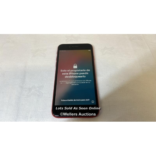 9658 - IPHONE SE(2ND GEN) A2296/ RED/128GB/ IMEI-356493102987028 (I-CLOUD LOCKED)