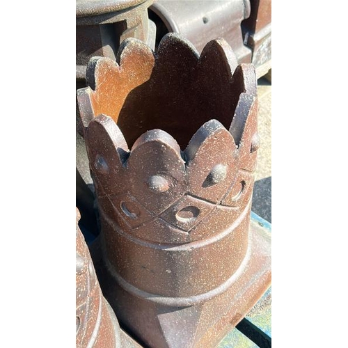 1557 - Pair of salt-glazed chimney pots, each measures approx 57cm H