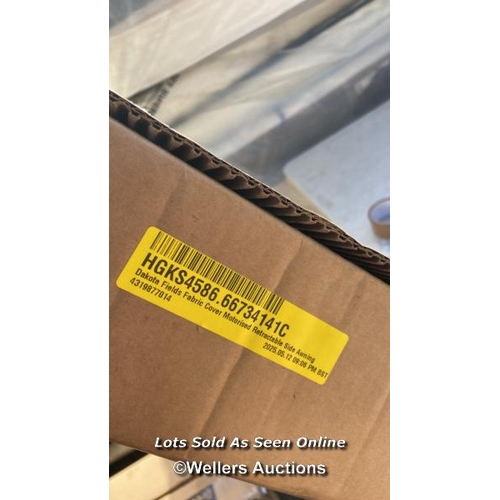 2260 - RRP: 62.99 - DAKOTA FIELDS CLOEY 3M W RETRACTABLE SIDE AWNING / COLOUR: GREY / P