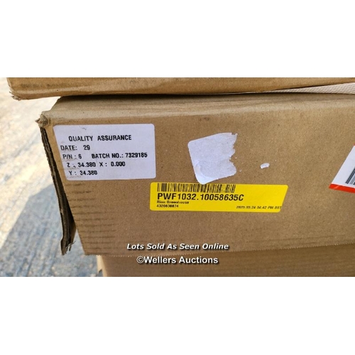 9027 - RRP: 2999.99 - CANOPIA BY PALRAM RION GREENHOUSE / SIZE: 237.5 CM H X 267 CM W X 514 CM D / 3 BOXES ... 